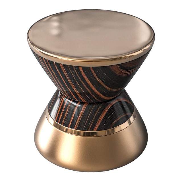 "L'uovo" Side Table With Bronze, Handmade For Sale - Image 4 of 4