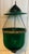 Large Antique 19th Century American Federal Emerald Green Blown Glass Bell Jar Hall Lantern With Witch's Hat Smoke Shade For Sale - Image 10 of 11