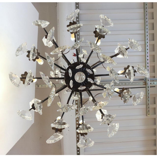 Antique French 12 Arm Bronze & Crystal Chandelier For Sale - Image 12 of 14