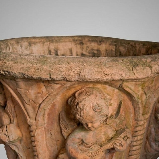 1950s Large Garden Basin with Musical Putti Italian Renaissance Inspiration, 1950s For Sale - Image 5 of 15