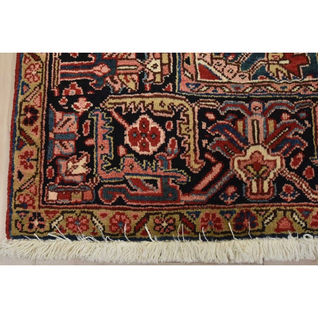 Vintage Tribal Rug 7’8” X 11’4” Red Wool Hand-Knotted Oriental Carpet For Sale - Image 11 of 14