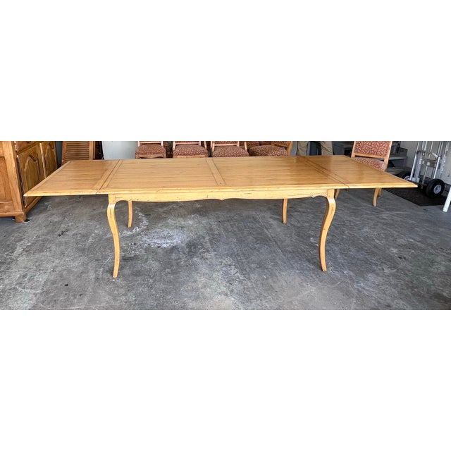 Guy Chaddock Melrose Collection French Country Plank-Top Dining Table W/ 2 Leaves For Sale - Image 4 of 11
