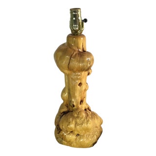 1950s Burl Wood Table Lamp For Sale