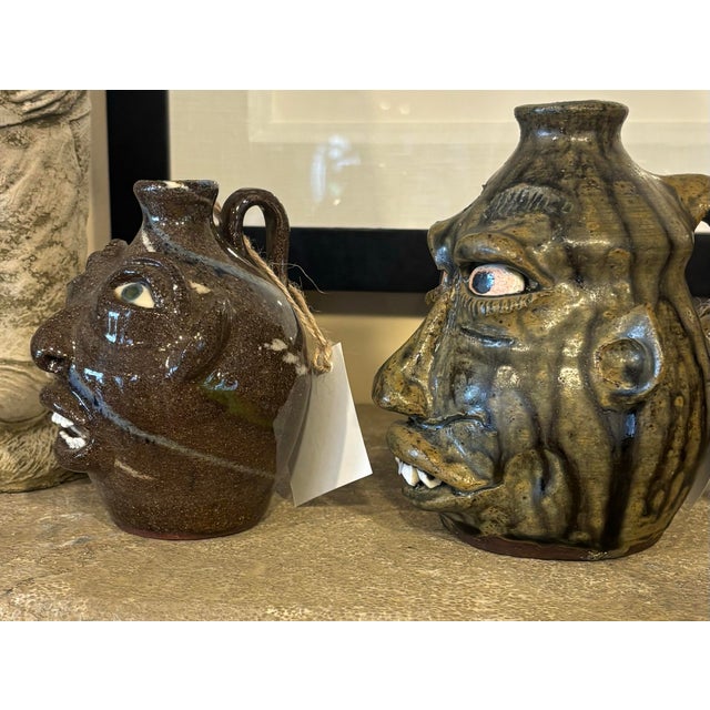 Royal Blue Four Face Jugs That Every Collector Should Have! For Sale - Image 8 of 11