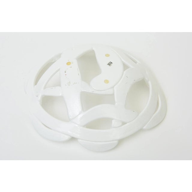 Vintage Kosta Boda White Twisted Glass Bowl Decorative or Serving For Sale - Image 9 of 10