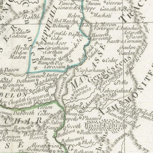 Antique Map of Judaea or the Holy Land with Twelve Tribes, 1800 For Sale - Image 4 of 12