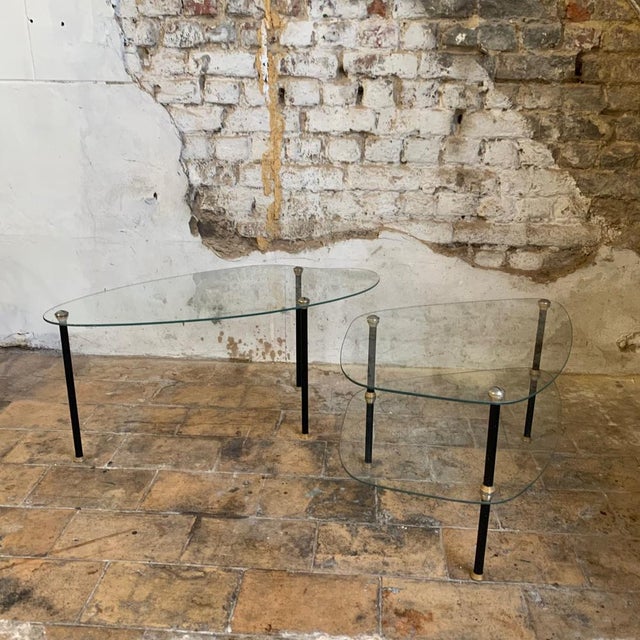 Glass and Metal Coffee Tables in the style of Edoardo Paoli, 1950s, Set of 2 For Sale - Image 11 of 18