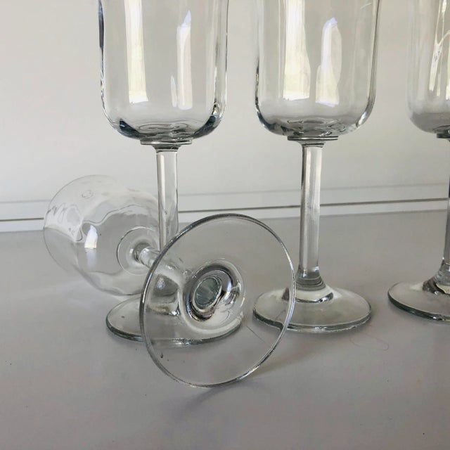 1990s Clear Glass Wine Goblets- Set of 4 For Sale - Image 4 of 5