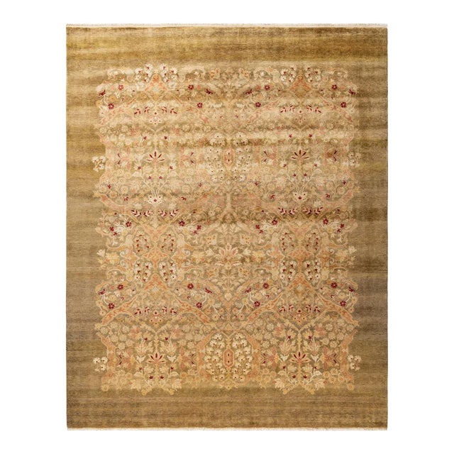 Vintage Traditional Hand Knotted Wool Area Rug, Olive - 7'10" X 9'10" For Sale - Image 9 of 9