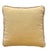 A vibrant vintage toss pillow having a face fabric in crewel botanical and a secondary fabric in a warm and textural gold...