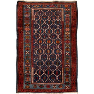 Late 19th Century Antique Caucasian Scatter Wool Rug For Sale