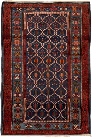 Late 19th Century Antique Caucasian Scatter Wool Rug