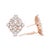 18K Rose Gold 8 1/3 Cttw Pear and Round Diamond Floral Cluster Omega Earrings (F-G Color, VS1-VS2 Clarity) For Sale - Image 4 of 7