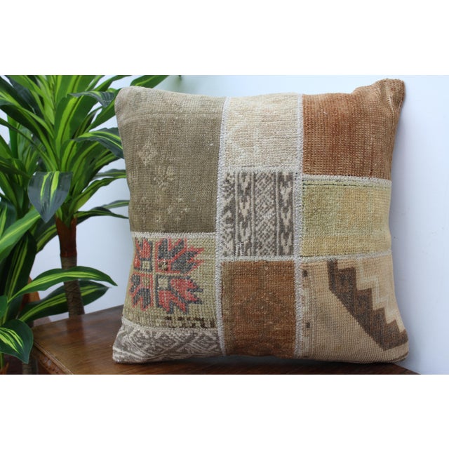 Sand Turkish Decorative Pillow Cover - 19"x19.5" For Sale - Image 8 of 11