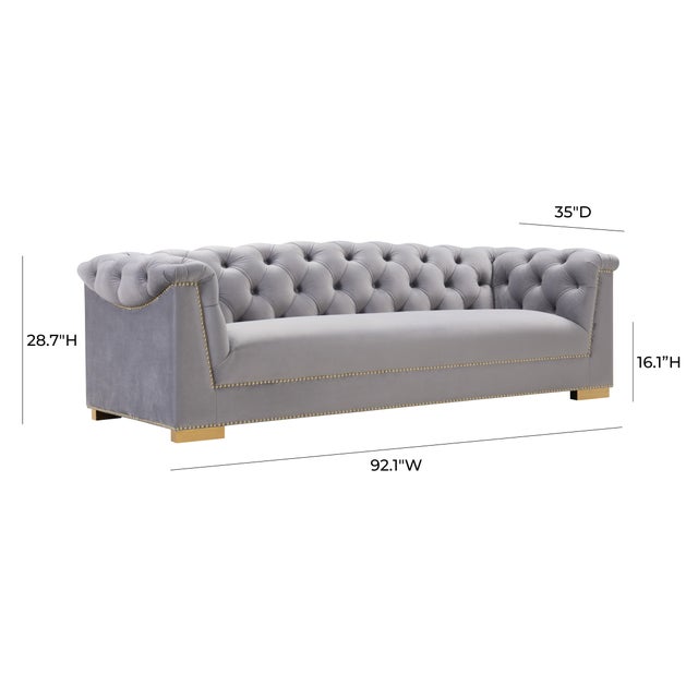 2020s Farah Grey Velvet Sofa For Sale - Image 5 of 8