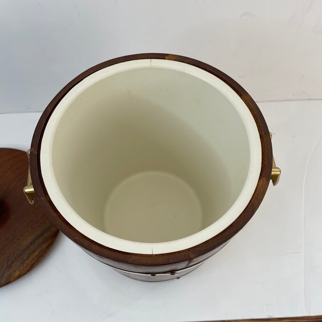 Wood Mid-Century Modern Vermillion Walnut Ice Bucket For Sale - Image 7 of 13