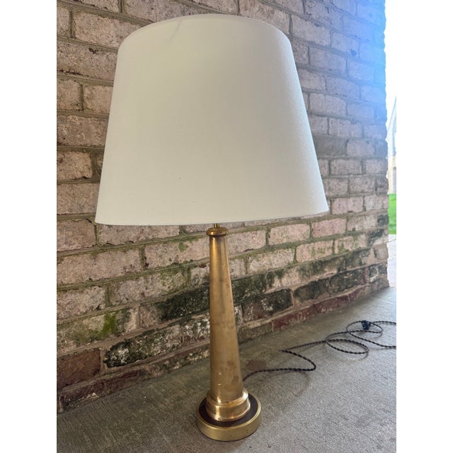 Brass Vintage Firehose Nozzel Solid Brass Table Lamp on Custom Base For Sale - Image 8 of 10