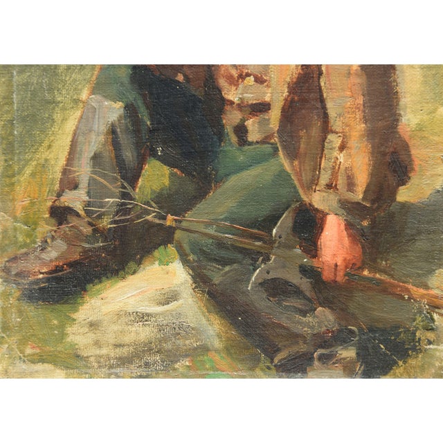 Rudolf Schick, Pipe-Smoking Mountain Farmer, 1800s, Oil Painting on Canvas, Framed For Sale - Image 6 of 9