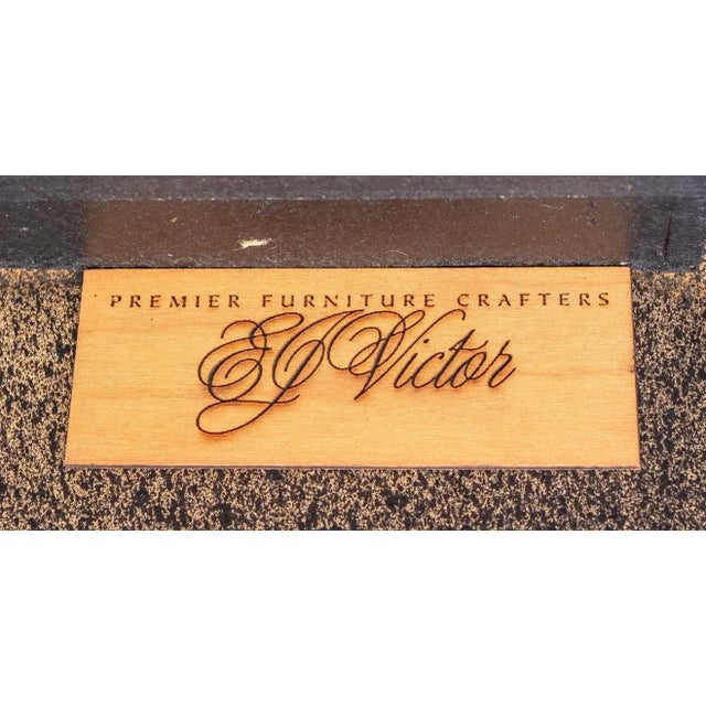 1990s Mid Century Modern Custom Black and Gold Chinese Chinoiserie Wood