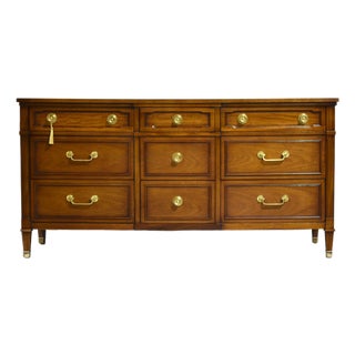 Mid Century Transitional 9 Drawer Dresser by Drexel For Sale