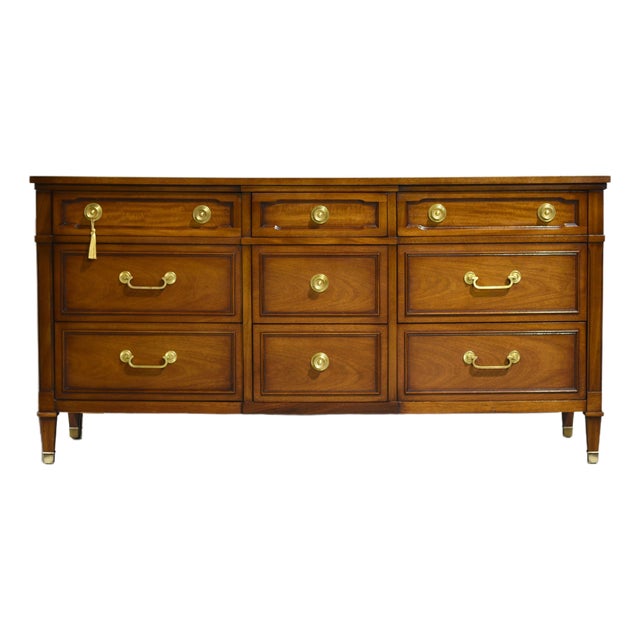 Mid Century Transitional 9 Drawer Dresser by Drexel For Sale