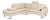 Conseta Corner Sofa in Beige, Cream, and Sand Fabric with Chrome Legs from Cor For Sale
