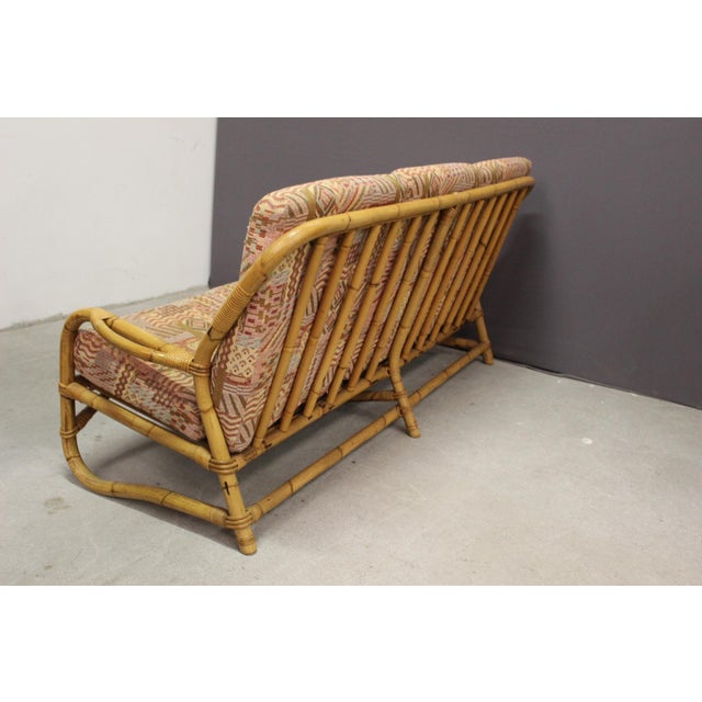 Wood Rattan 3-Seater Sofa, 1970 For Sale - Image 7 of 11