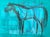 Cl Auker “Horse in Turquoise” Original Acrylic Painting For Sale