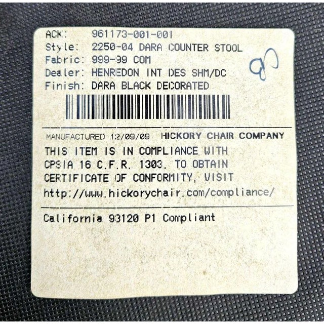 Hickory Chair Counter Height Stools- Set of 2 For Sale - Image 9 of 10