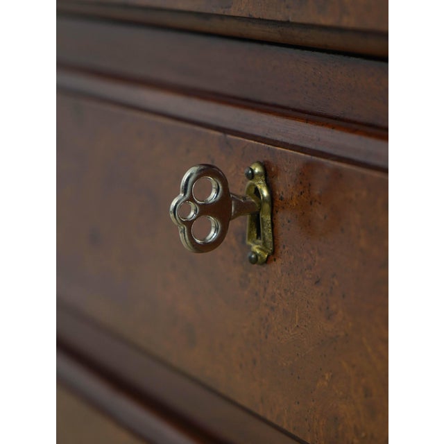 Brown Hickory Chair Burl Wood Banded Silver Chest For Sale - Image 8 of 16