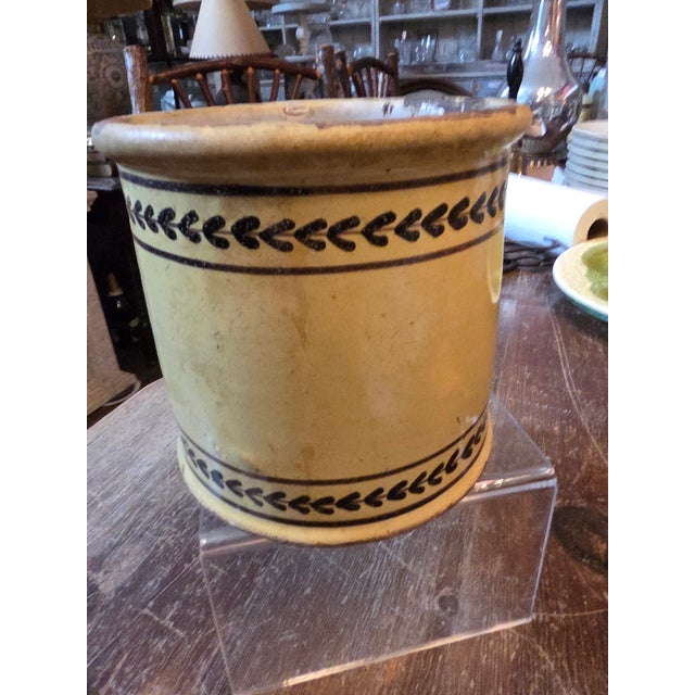 Ceramic French Yellow Glazed Tobacco Jar For Sale - Image 7 of 10