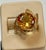 The School of Paris 8 Carat Natural Round Citrine Cocktail Ring in 14 Karat Yellow Gold, Estate For Sale - Image 3 of 18