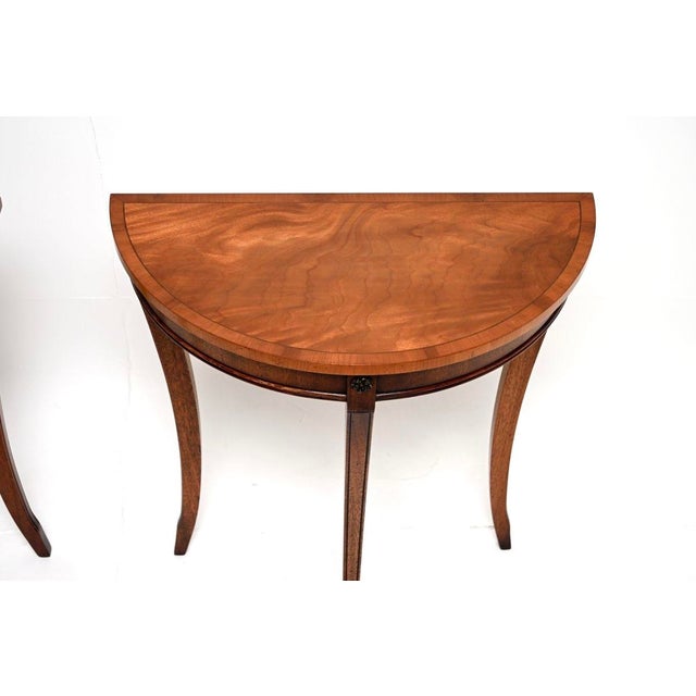 Wood Antique Regency Console Tables, 1950, Set of 2 For Sale - Image 7 of 10