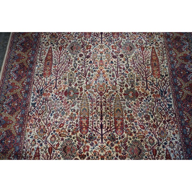 Large Vintage French Floral Leaf Rug For Sale - Image 6 of 17
