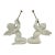 Vintage Department 56 “Winter Silhouettes” White Porcelain Angels With Brass Trumpets - A Pair For Sale