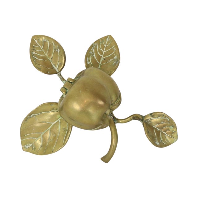 Gold Art Nouveau French Brass Apple-Shaped Jewelry Box, 1920s For Sale - Image 8 of 14