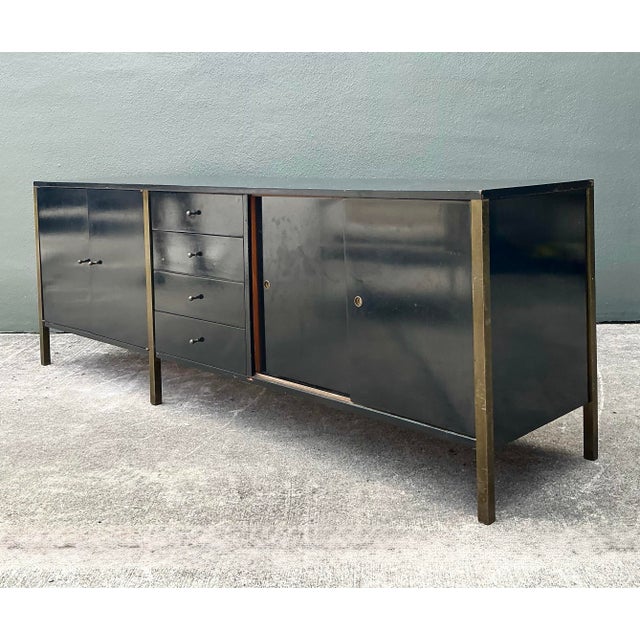 Vintage MCM Sliding Door Credenza After Paul McCobb For Sale - Image 12 of 12