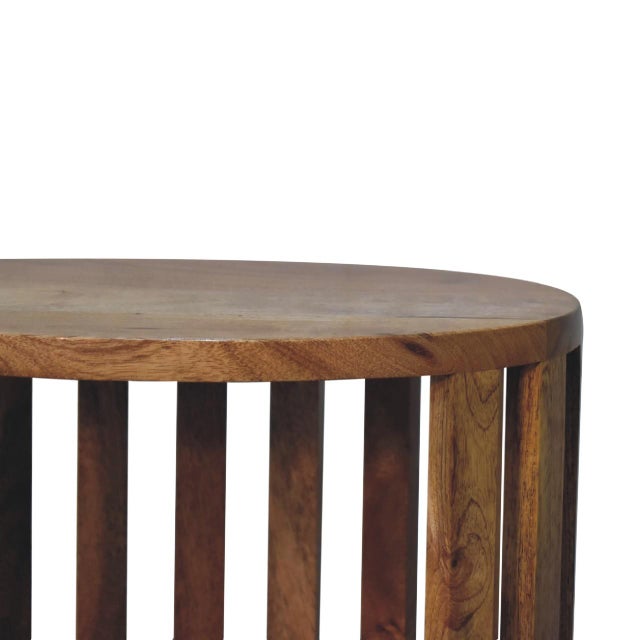 Wood Light Oak-Finish Mango Wood Japanese-Inspired Open-Shelf Nightstand For Sale - Image 7 of 8
