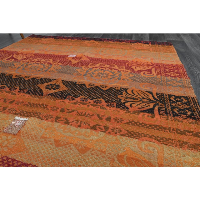 1970s Vintage Turkish Oushak Handmade Wool Cotton Orange Area Rug For Sale In San Francisco - Image 6 of 11