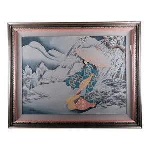 1985 Caroline R. Young "Winter" Hand Signed Original Watercolor Painting with Provenance