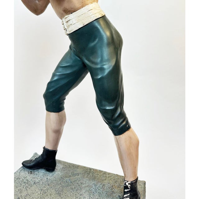 John L. Sullivan & James J. Corbett, American Painted in Color Boxer Sculptures, Boston Strong Boy by Arthur Waagen, c.1895, Set of 2 For Sale - Image 6 of 18