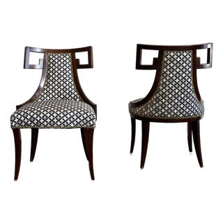 Greek Key Side Chairs by Thomas Pheasant for Baker Furniture For Sale