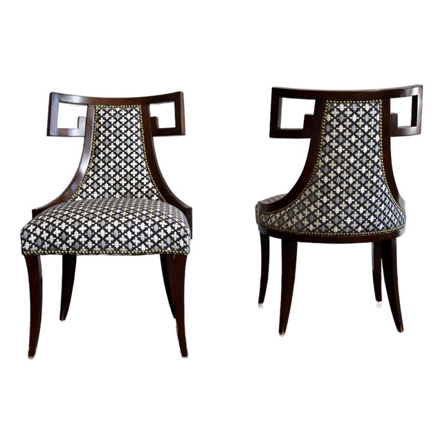 Greek Key Side Chairs by Thomas Pheasant for Baker Furniture For Sale