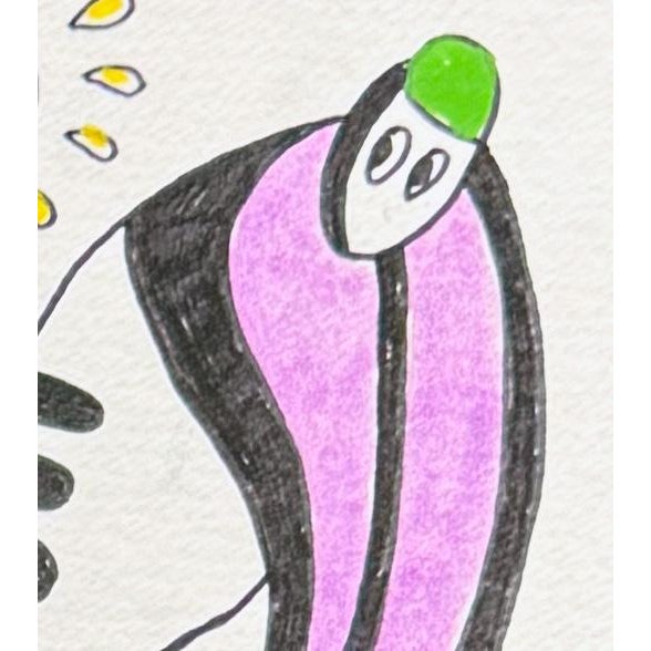 2020s Between Two Breaths — Small 8 X 8 Drawing, Pop-Abstract / Figurative Style, 2025 For Sale - Image 5 of 5