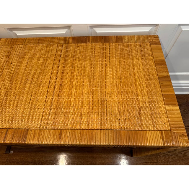 Bielecky Brothers Cane Rattan Console Desk For Sale - Image 10 of 16