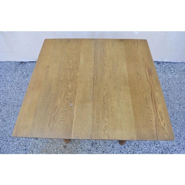 Victorian Antique American Victorian Oak Wood Square Extension Dining Table With 3 Leaves For Sale - Image 3 of 13