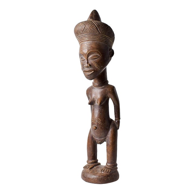 Early 20th Century Chokwe Standing Female Figure For Sale
