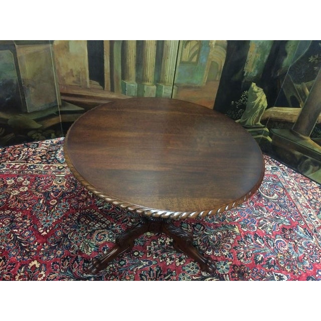 Early 19th Century Antique Tilt Top Table, Carved Empire Table For Sale - Image 5 of 11