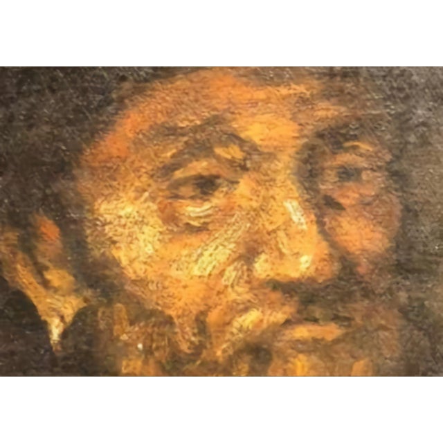 Figurative Expressive Tronie of a Bearded Man in a Hat, Oil on Wooden Panel, Late 20th Century. For Sale - Image 3 of 8