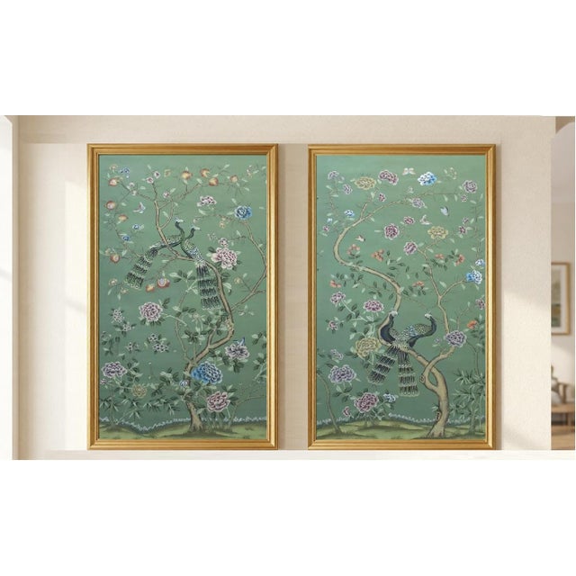Wall artwork material: Tea Wallpaper Wallpaper handicraft: Digital printed patterns and handmounted it on Tea Wallpaper...